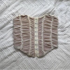 Mesh White Corset Top